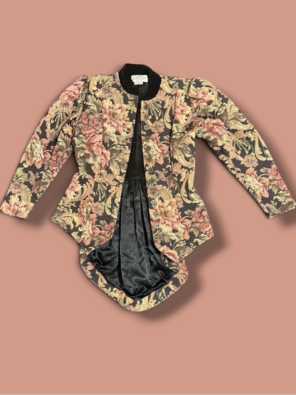 Victorian Vintage Steampunk Riding Tapestry Tailcoat Jacket